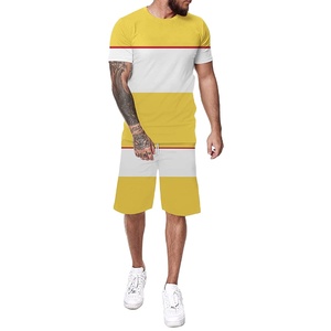 2026 Men's Summer Casual Crew Neck <b>Muscle</b> Set <b>Suit</b> 2-Piece Outfits with Active Bottoms - Product Image 1