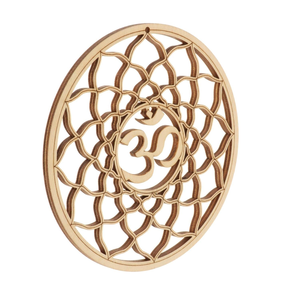 Socle décoratif symbole Om, décoration murale Mandala, panneau en bois découpé au laser, décoration spirituelle pour la maison, décoration de salle de yoga et de méditation, cadeau - Product Image 2