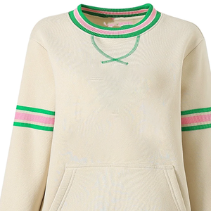 Sudadera personalizada con cuello redondo y diseño de rayas y escudo de chenilla para mujer (talla unisex) para compradores mayoristas que necesitan pedidos personalizados para compradores B2B - Product Image 6