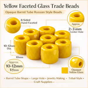 Perles de verre facettées jaunes, tubes cylindriques opaques de style russe pour la fabrication de bijoux, colliers, bracelets, fournitures, boîte Conifer - Product Image 6