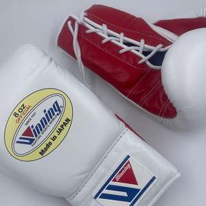 Gants de boxe Winning 14oz 16oz Argent Personnalisables à lacets avec sangle auto-agrippante Respirants Doigts entiers Cuir véritable Entraînement - Product Image 5