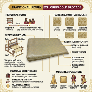 Tissu en soie brocart de qualité supérieure pour vêtements de luxe, tenues ethniques, ameublement et décoration, et approvisionnement en gros de qualité export aujourd'hui - Product Image 6