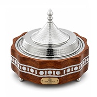 Pemasok Panci Panas Berinsulasi Dinding Ganda dengan Finishing Walnut dan Mutiara, Bergaya Mewah, dari India