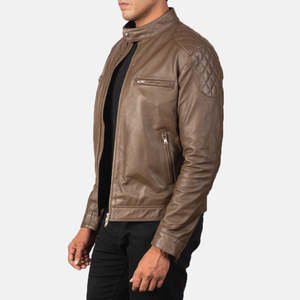 Premium Quality 2026 Customized Spring <b>Summer</b> <b>Men's</b> Collection <b>Mens</b> Tan Leather <b>Jacket</b> 2024 Style <b>Light</b> Brown Leather <b>Jacket</b> - Product Image 1