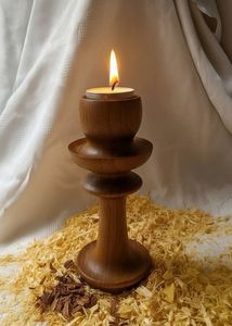 Eco-Friendly Handmade Wooden <b>Candle</b> <b>Holder</b> & Stand Customizable Size & Shape Contemporary Home Decor for Dining Tables & Events - Product Image 2