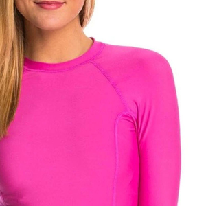 เสื้อรัดรูปสีชมพูน้ำหนักเบาสำหรับผู้หญิง สำหรับออกกำลังกาย ขายส่ง รับสั่งทำ พิมพ์โลโก้ได้ตามต้องการ เสื้อรัดรูปสำหรับผู้หญิง - Product Image 6