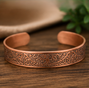 Authentic Interlaced Tree <b>Engraved</b> Pure Metal Open Cuff <b>Bangle</b> Bracelet Fashionable Metal Jewelry Exquisite Craftsmanship - Product Image 4