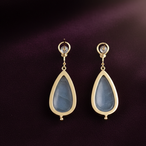 Boucles d'oreilles en labradorite |   Pierre précieuse de forme poire |   Argent sterling 925 plaqué or 18 carats |   Boucles d'oreilles pendantes de 5 pouces |   Cadeau pour elle - Product Image 5