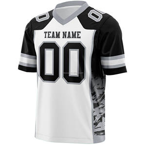 Maillot de football unisexe personnalisé, col en V, manches courtes, coupe classique, respirant, antibactérien, 100% polyester, nom et numéro de l'équipe - Product Image 3