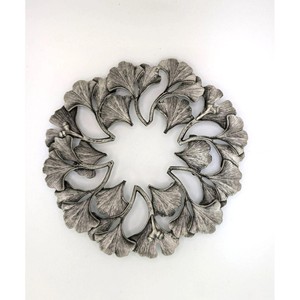 Round Silver Ginkgo Leaf <b>Table</b> Mat Oriental Design Decorative <b>Placemat</b> <b>for</b> Dining <b>Table</b> - Product Image 1