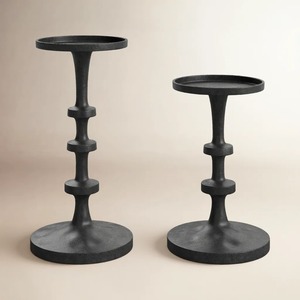 Decorative Antique Style Modern Iron <b>Candle</b> Stand Set Durable Home Decoration Black Finish Home Decoration - Product Image 1