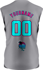 Maillot de baseball personnalisable gris rose cyan, impression sublimée, unisexe adulte, manches courtes, anti-humidité, numéros d'équipe, logo au dos - Product Image 4