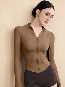 Veste de yoga essentielle pour femmes, manches longues, extensible, pour entraînement fitness, logo personnalisé, OEM, ODM, marque privée, vente en gros en usine - Product Image 5