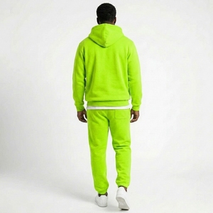 Men 2 Piece Gym Tracksuit Set Quarter <b>Zip</b> Hoodie Fleece Jogger Pants Warm Training Custom OEM Wholesale Manufacturer - Product Image 2