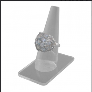 Anillo de cóctel de plata de ley 925 con racimo de topacio azul cielo deslumbrante, joyería elegante para mujer - Product Image 2