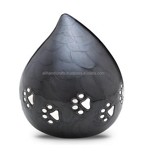 Luxury Metal Drop Pet <b>Urn</b> Cremation Keepsake Box Indian Handcrafted for <b>Cat</b> Ashes Home Display Export Quality - Product Image 4