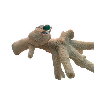 Anillo de Plata de Ley 925 con Turquesa Azul y Cobre, Estilo Bohemia, para Mujer, Ideal para Bodas y Aniversarios - Product Image 1