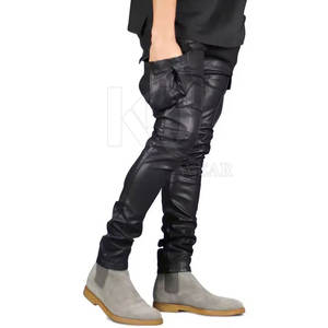 Pantalones de cuero auténtico, estilo pantalón, resistentes al viento, duraderos, de corte ajustado, a la moda, para uso en invierno y suministro al por mayor. - Product Image 5