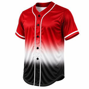 Custom Gradient Baseball Jersey Men's Short Sleeve V-Neck Moisture Wicking Polyester Sport Shirt All Seasons Team Uniform - Product Image 5