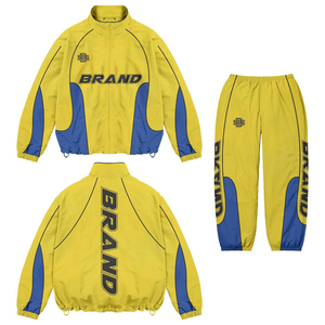 Men's Oversized Streetwear Tracksuit Set Custom Logo Windbreaker <b>Jacket</b> Jogger Pants Y2K Urban Sportswear Two Piece Outfit - Product Image 4