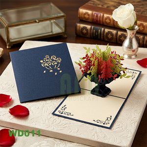 การ์ดอวยพรป๊อปอัพถ้วยดอกไม้3D สำหรับโอกาสพิเศษ-งานแต่งงานครบรอบปีที่มีความสุขปีใหม่วันวาเลนไทน์ของที่ระลึกกระดาษ - Product Image 3