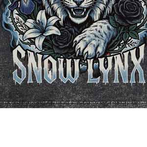 Snow Lynx Printed Cotton <b>T</b>-<b>Shirt</b> <b>Men's</b> Casual Short Sleeve <b>Floral</b> Design Washed Look Round Neck Street Style <b>Shirt</b> - Product Image 4