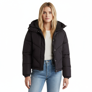 Abrigo largo de plumón de lujo para mujer, cálido de invierno, con capucha y cremallera, de secado rápido, grueso, informal, con relleno de plumón de ganso blanco y piel. - Product Image 6