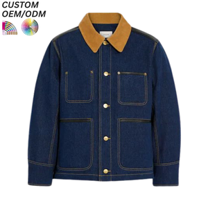 แจ็คเก็ตยีนส์สตรีทแวร์ผู้ชายสไตล์วินเทจลำลองสำหรับฤดูหนาว สีอ่อน/เข้ม ผ้าฝ้าย 100% รับผลิตแบบ OEM/ODM สำหรับขายส่ง - Product Image 5