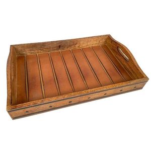 High Quality Modern Custom-Size Rectangle Wooden Serving <b>Tray</b> Sustainable Handmade Handles Multifunction for Home Kitchen <b>Dinner</b> - Product Image 3