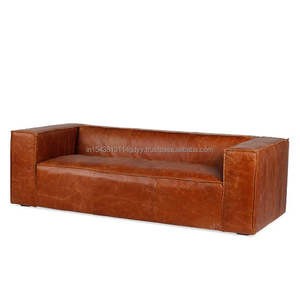 2025 dernier canapé de luxe Chesterfield en cuir marron 3 places au design tufté avec style industriel pour salon d'appartement - Product Image 4