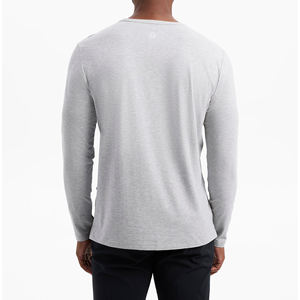 T-shirt unisexe à manches longues surdimensionné, coton lourd de haute qualité 230g, motif uni, t-shirt tendance pour homme - Product Image 5