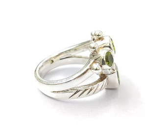 Multi <b>Peridot</b> Gemstone Luxury Design <b>Ring</b> Made 925 Silver - Perfect Anniversary Gift Jewelry for Her - Product Image 3
