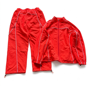 Custom Factory Embroidery Logo Oversized Nylon Windbreaker Tracksuit <b>Set</b> Lightweight Workout Sportswear Custom Streetwear - Product Image 1