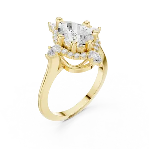 Bague en or avec diamant de laboratoire taille poire 2 carats, sertie en grappe en forme de goutte, couleur éclatante, certifiée E, unisexe, bijou d'héritage élégant - Product Image 2