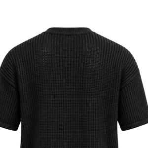 <b>Black</b> <b>Men</b> Knitted T <b>Shirt</b> <b>Short</b> <b>Sleeve</b> Crew Neck Textured Casual Top Custom Printed Streetwear Summer Fashion Wholesale Apparel - Product Image 6