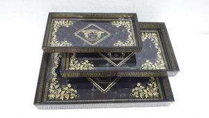 Bandeja de madera impresa con asas para servir fácilmente Bandeja de madera impresa con diseño de patrón artístico de Falak World Export - Product Image 6