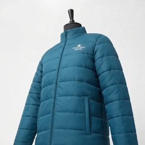 Chaqueta Acolchada de Lona con Capucha para Hombre, Talla Grande, Logotipo Personalizado, Transpirable, de Secado Rápido, para Invierno y Actividades al Aire Libre - Product Image 4