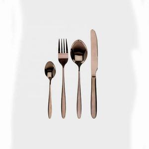 ชุดช้อนส้อมสแตนเลสชุดเครื่องใช้บนโต๊ะอาหารด้ามหนาสีทองสำหรับงานแต่งงานดีไซน์เรียบง่ายดีไซน์เรียบ - Product Image 2