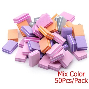 Lime à ongles mini OME Mix Color en éponge EVA double face réutilisable, lot de 25, pour soin des ongles, lime polissoir professionnelle pour nail art, grain 180 - Product Image 1