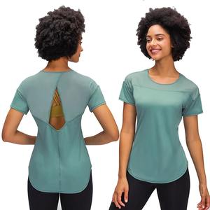 Ensemble de yoga 2 pièces pour femmes, taille haute, effet froncé aux fesses, leggings et pantalon, Spandex/Nylon, haute qualité, personnalisable - Product Image 3