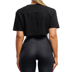 T-shirt court d'été pour femme 2026, haute qualité, 100% coton respirant, anti-boulochage, col rond, manches courtes, coupe ample - Product Image 2