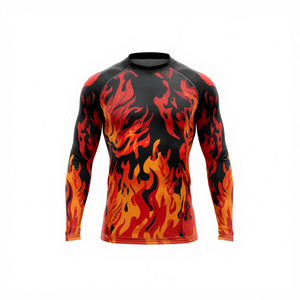 Men <b>Flame</b> Print Sleeveless Compression Rash Guard Swim <b>Shirt</b> Polyester/Nylon Eco-Friendly Quick Dry - Product Image 2