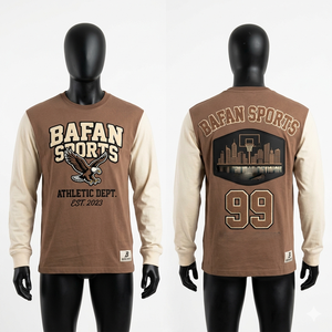 เสื้อยืดแขนยาวพรีเมียมสำหรับผู้ชาย ผ้าคอตตอนผสม 180 GSM สีดำ พิมพ์ลายโลโก้ตามสั่ง เสื้อยืดคอตตอน 100% สำหรับผู้ชาย ทรงหลวม พิมพ์ลาย - Product Image 6