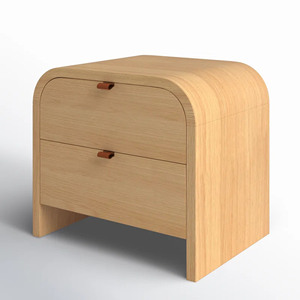 Mesita de Noche Moderna de Madera Estilo Escandinavo con 2 Cajones, Mueble de Dormitorio de Lujo, Hecho a Mano, Resistente - Product Image 4