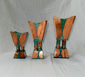 Portavelas Rústico de Madera y Resina, Pieza Decorativa Económica para Sala de Estar y Dormitorio - Product Image 2