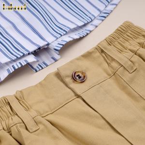 OTM เสื้อเชิ้ตลายทาง OEM OEC ชุดเสื้อผ้าเด็กผู้ชายทำจากผ้าฝ้าย100% BC1381 - Product Image 4