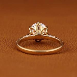 925 <b>Sterling</b> <b>Silver</b> Moissanite Engagement <b>Ring</b> Round Brilliant Claw <b>Set</b> Wedding Band for Women Anniversary Jewelry - Product Image 2