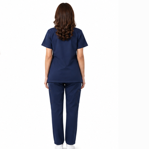 Ensemble d'uniformes médicaux personnalisés pour femmes en tissu tricoté Spandex/Polyester – Haut et pantalon confortables – Service OEM – Vente en gros - Product Image 3