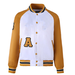 Chaqueta Varsity de Béisbol para Hombre, Gruesa, de 500g, con Recubrimiento, de Buena Calidad, Estilo Color-Block, Ropa Urbana de Invierno, Alpha - Product Image 1