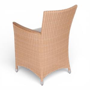 Chaise de jardin moderne en rotin PE avec accoudoirs en teck et coussin imperméable pour l'école et les parcs - Product Image 2